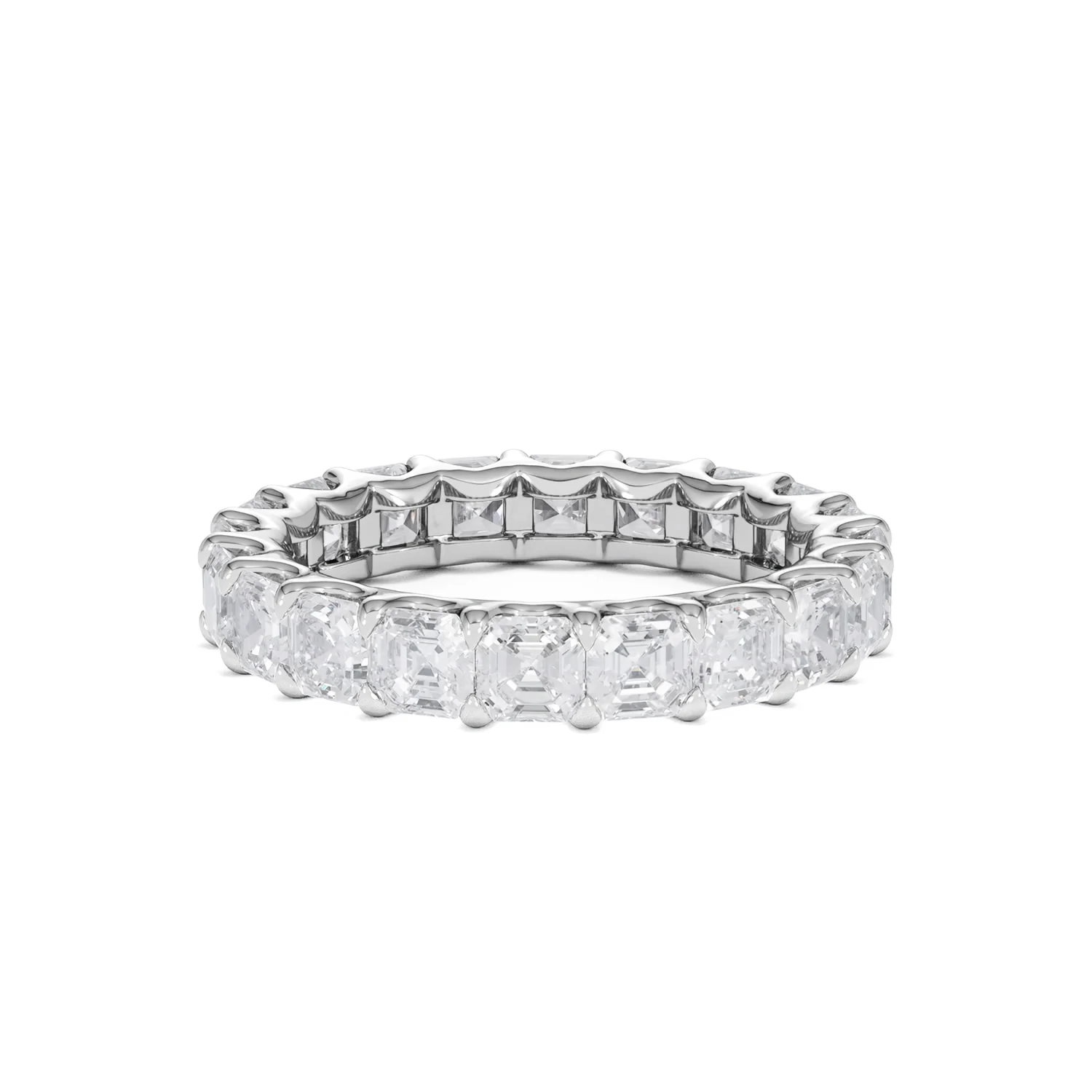 Elisa Diamond Eternity Ring Asscher Cut 4ct VVs Platinum Size J-N - Image 83