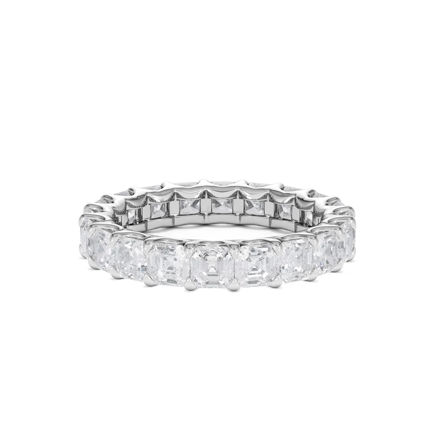 Elisa Diamond Eternity Ring Asscher Cut 4ct VVs Platinum Size J-N - Image 87