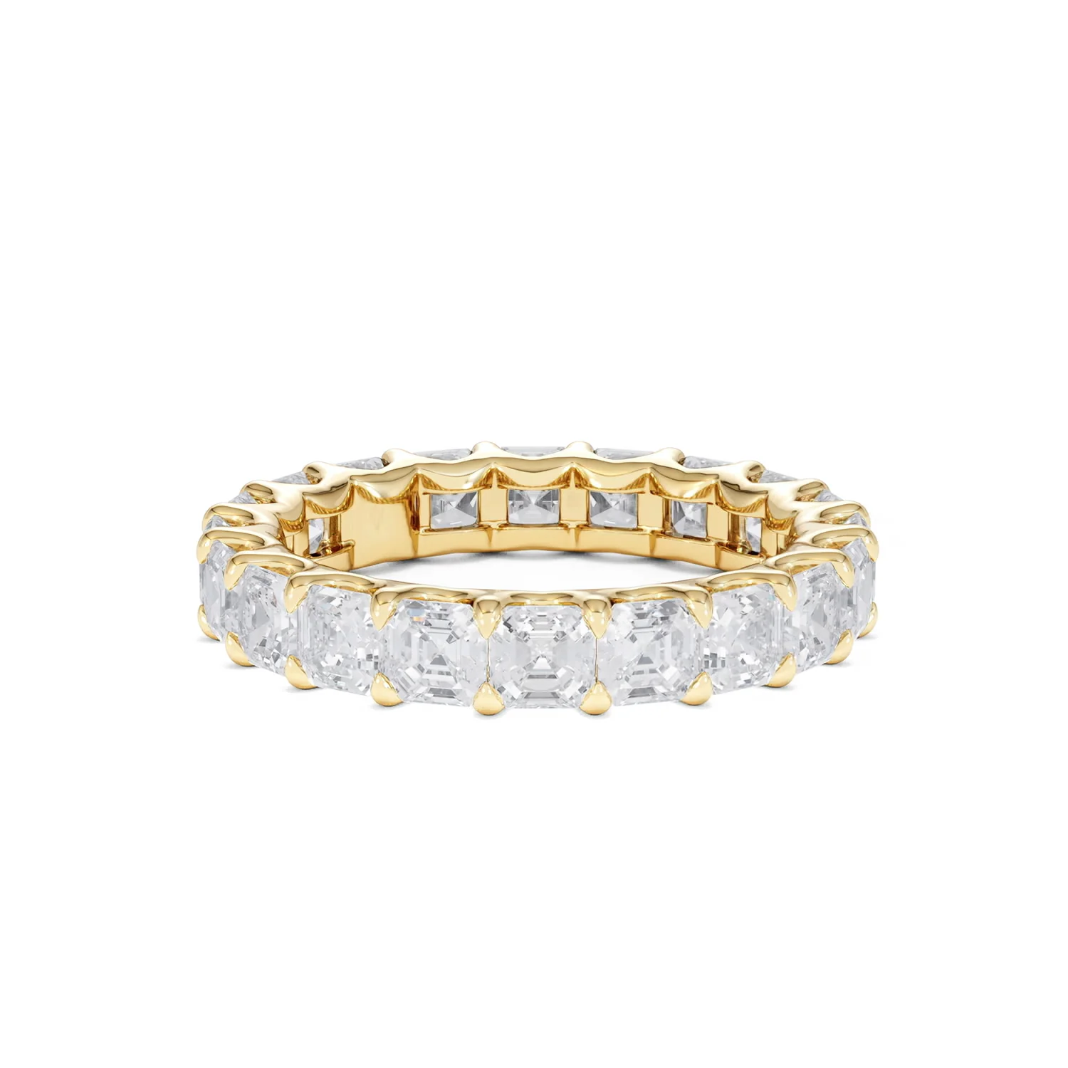 Elisa Diamond Eternity Ring Asscher Cut 5.32ct VVs 18K Gold Size H-I - Image 56
