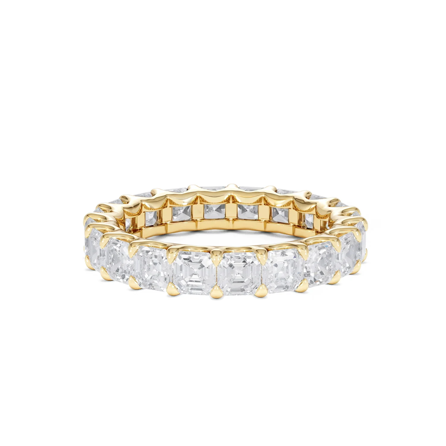 Elisa Diamond Eternity Ring Asscher Cut 5.32ct VVs 18K Gold Size H-I - Image 65