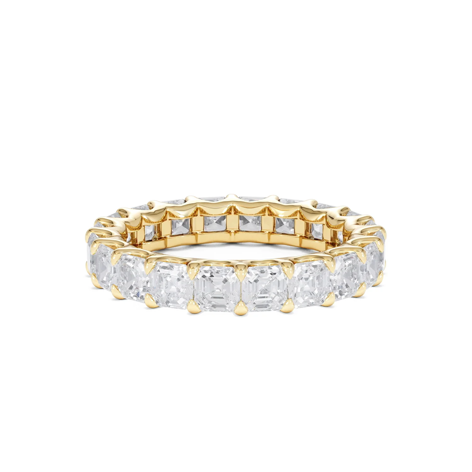 Elisa Diamond Eternity Ring Asscher Cut 5.72ct VVs 18K Gold Size J-N - Image 86