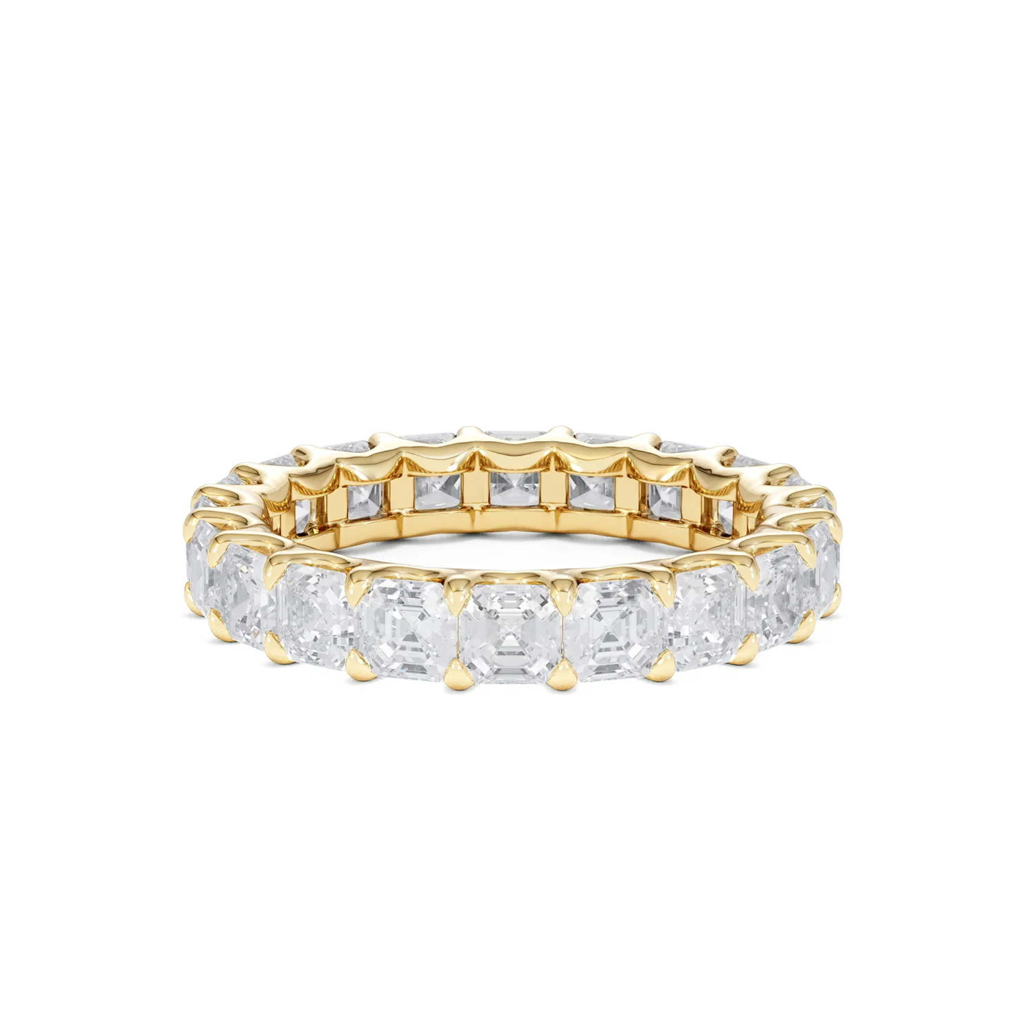 Elisa Diamond Eternity Ring Asscher Cut 5.98ct VVs 18K Gold Size O-W - Image 20
