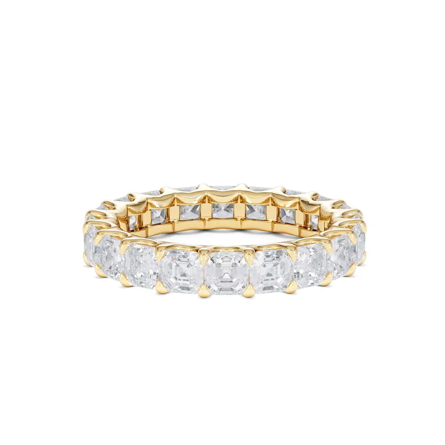 Elisa Diamond Eternity Ring Asscher Cut 5.98ct VVs 18K Gold Size O-W - Image 64