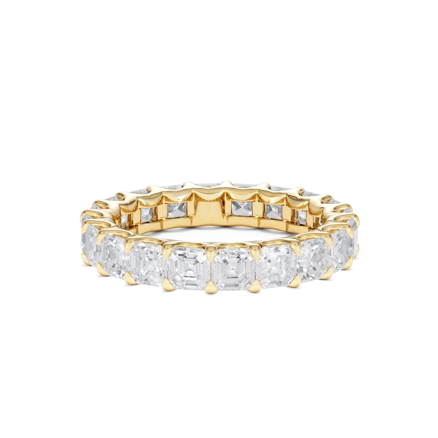 Elisa Diamond Eternity Ring Asscher Cut 6.51ct VVs 18K Gold Size J-N - Image 49
