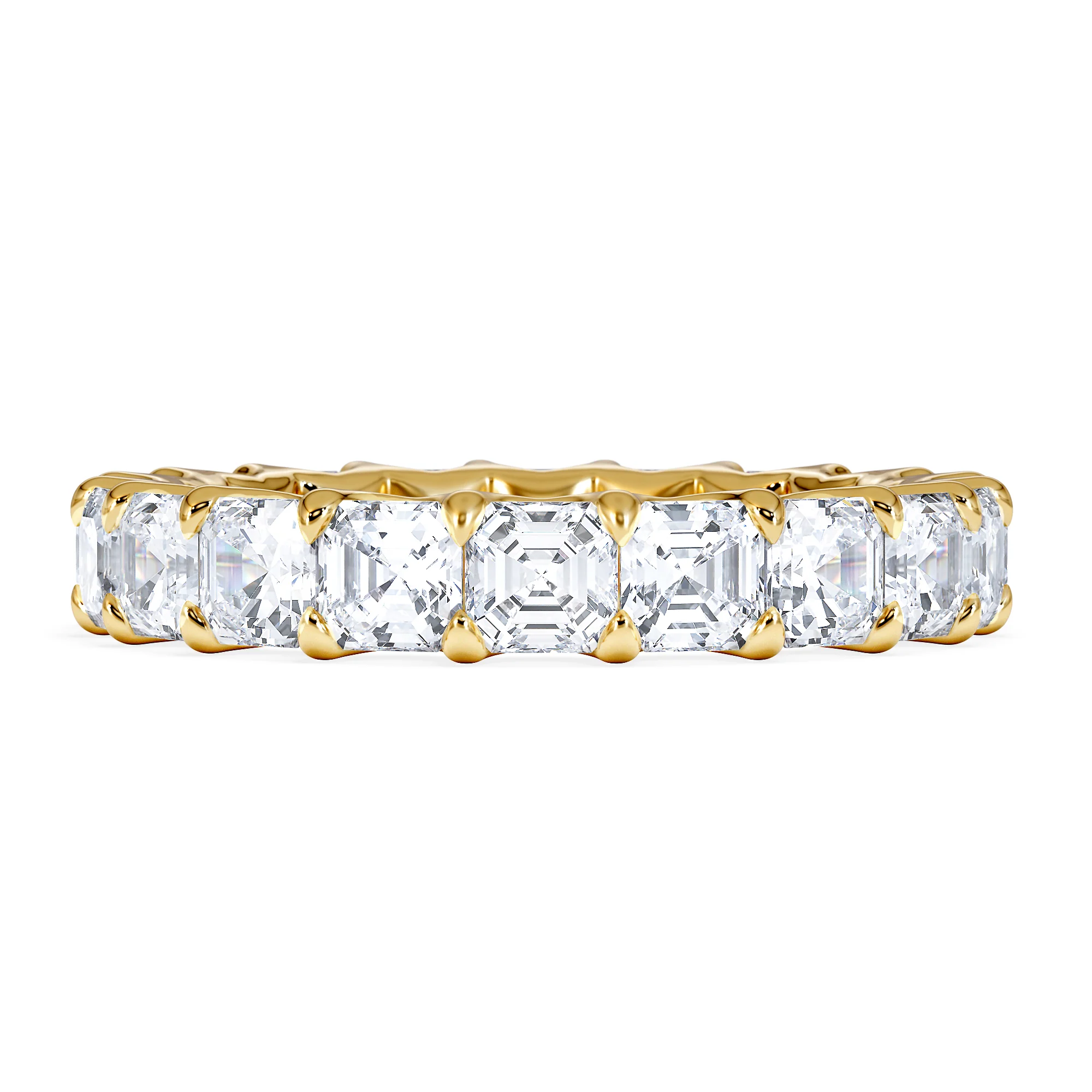 Elisa Diamond Eternity Ring Asscher Cut 6.51ct VVs 18K Gold Size J-N - Image 6