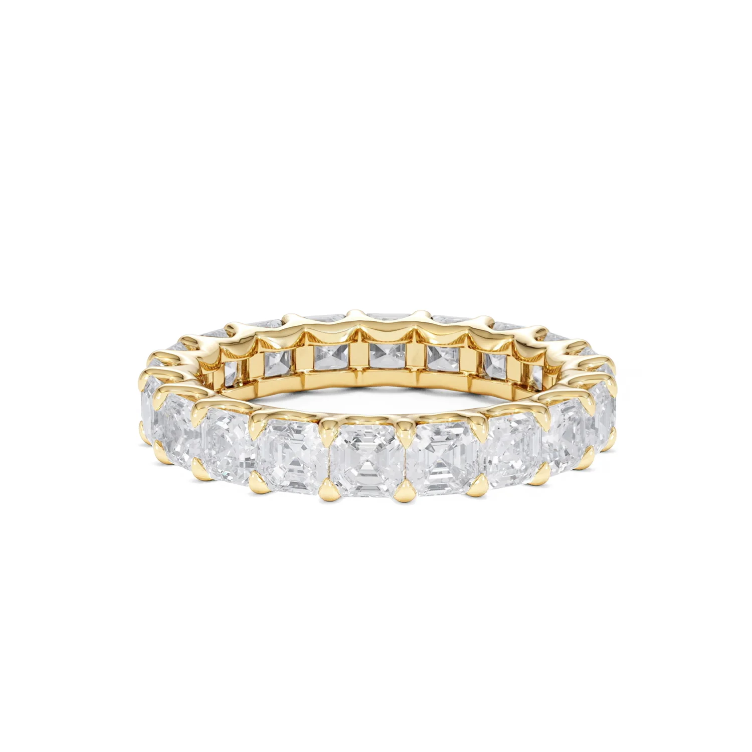 Elisa Diamond Eternity Ring Asscher Cut 6.51ct VVs 18K Gold Size J-N - Image 75