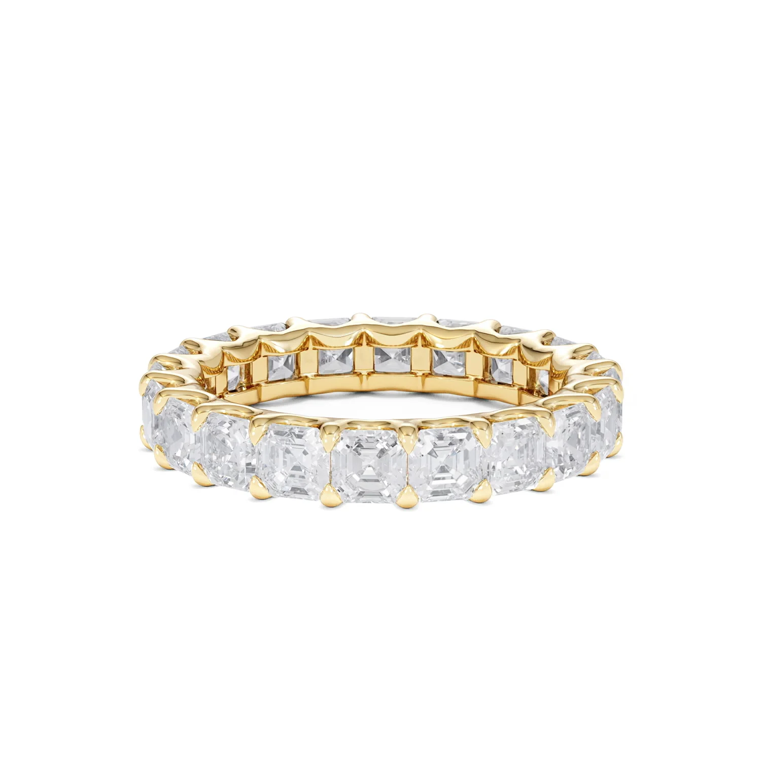 Elisa Diamond Eternity Ring Asscher Cut 6.51ct VVs 18K Gold Size J-N - Image 79