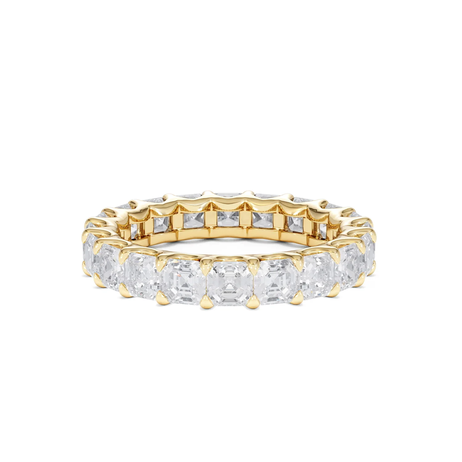 Elisa Diamond Eternity Ring Asscher Cut 7ct VVs 18K Gold Size O-W - Image 28