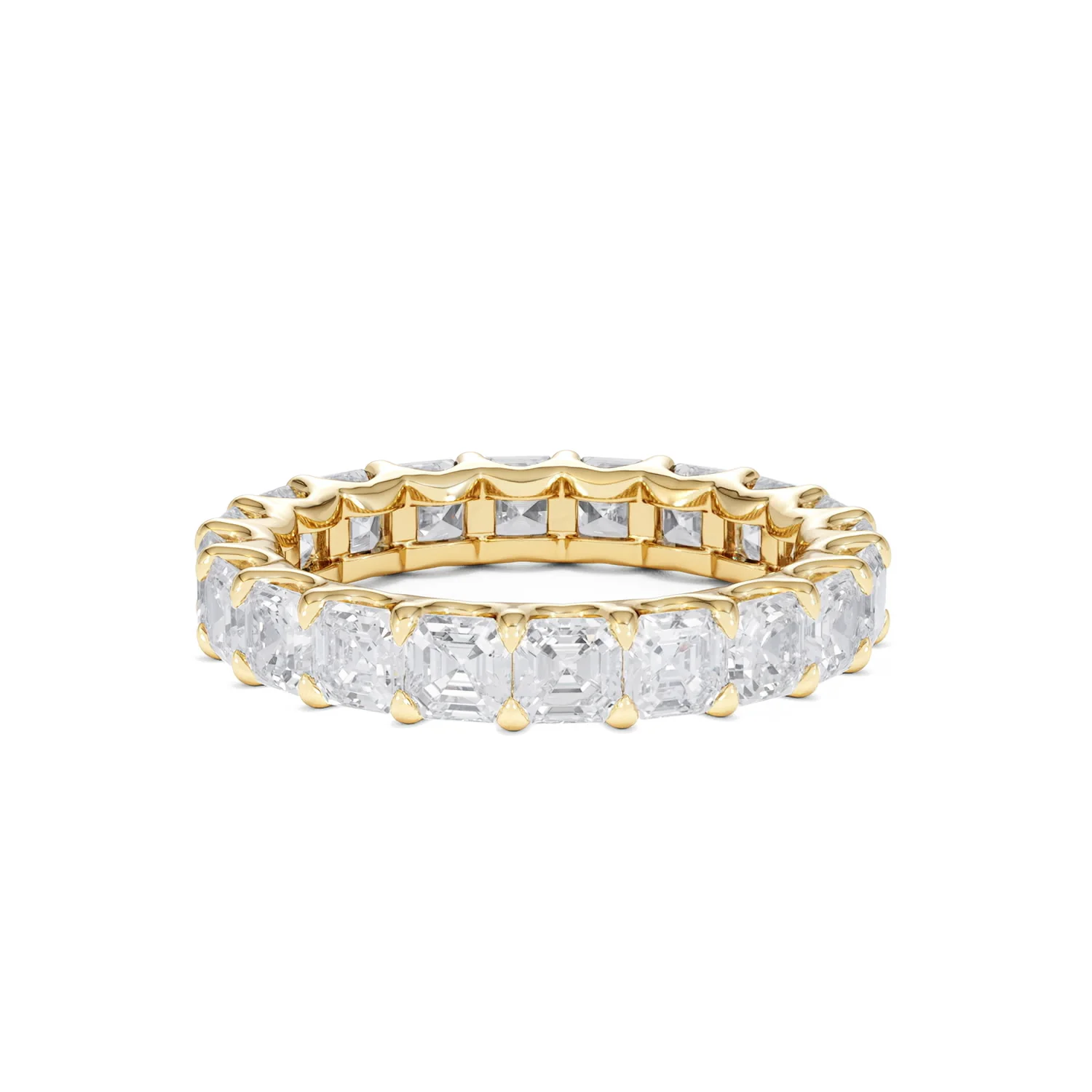 Elisa Diamond Eternity Ring Asscher Cut 7ct VVs 18K Gold Size O-W - Image 29