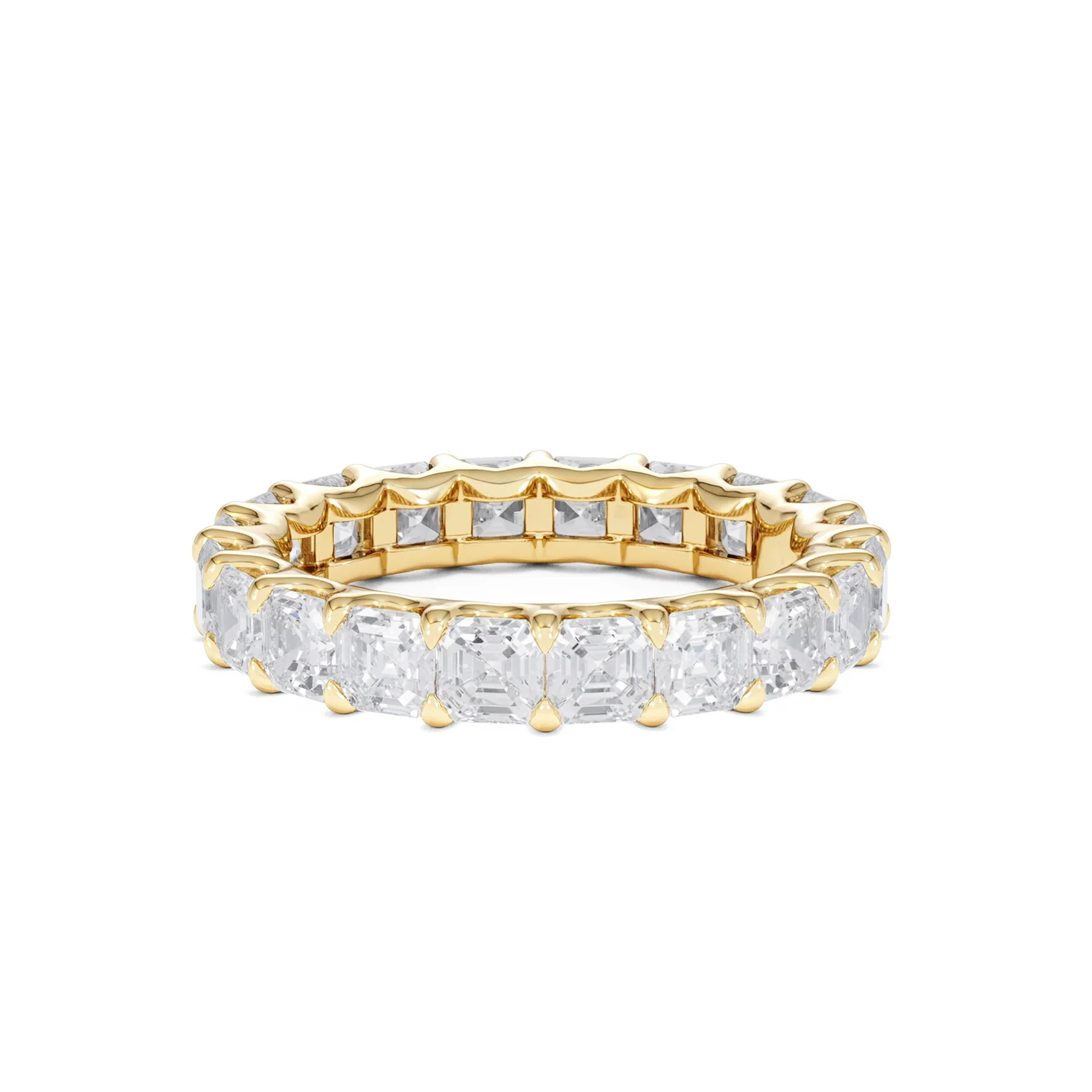 Elisa Diamond Eternity Ring Asscher Cut 7ct VVs 18K Gold Size O-W - Image 34