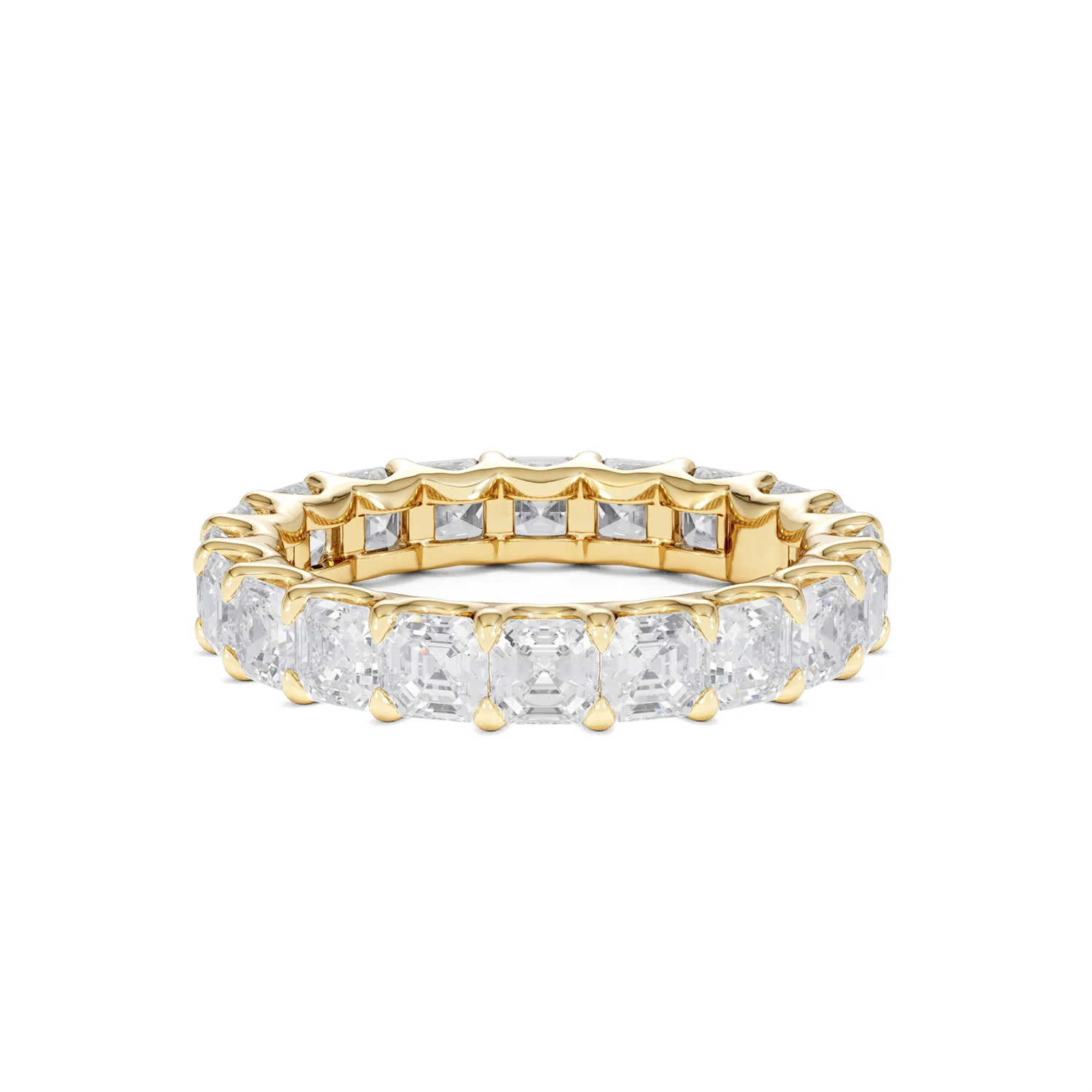 Elisa Diamond Eternity Ring Asscher Cut 7ct VVs 18K Gold Size O-W - Image 36