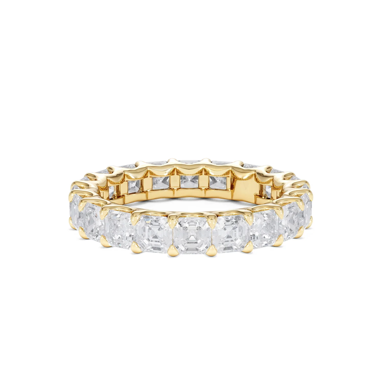 Elisa Diamond Eternity Ring Asscher Cut 7ct VVs 18K Gold Size O-W - Image 40