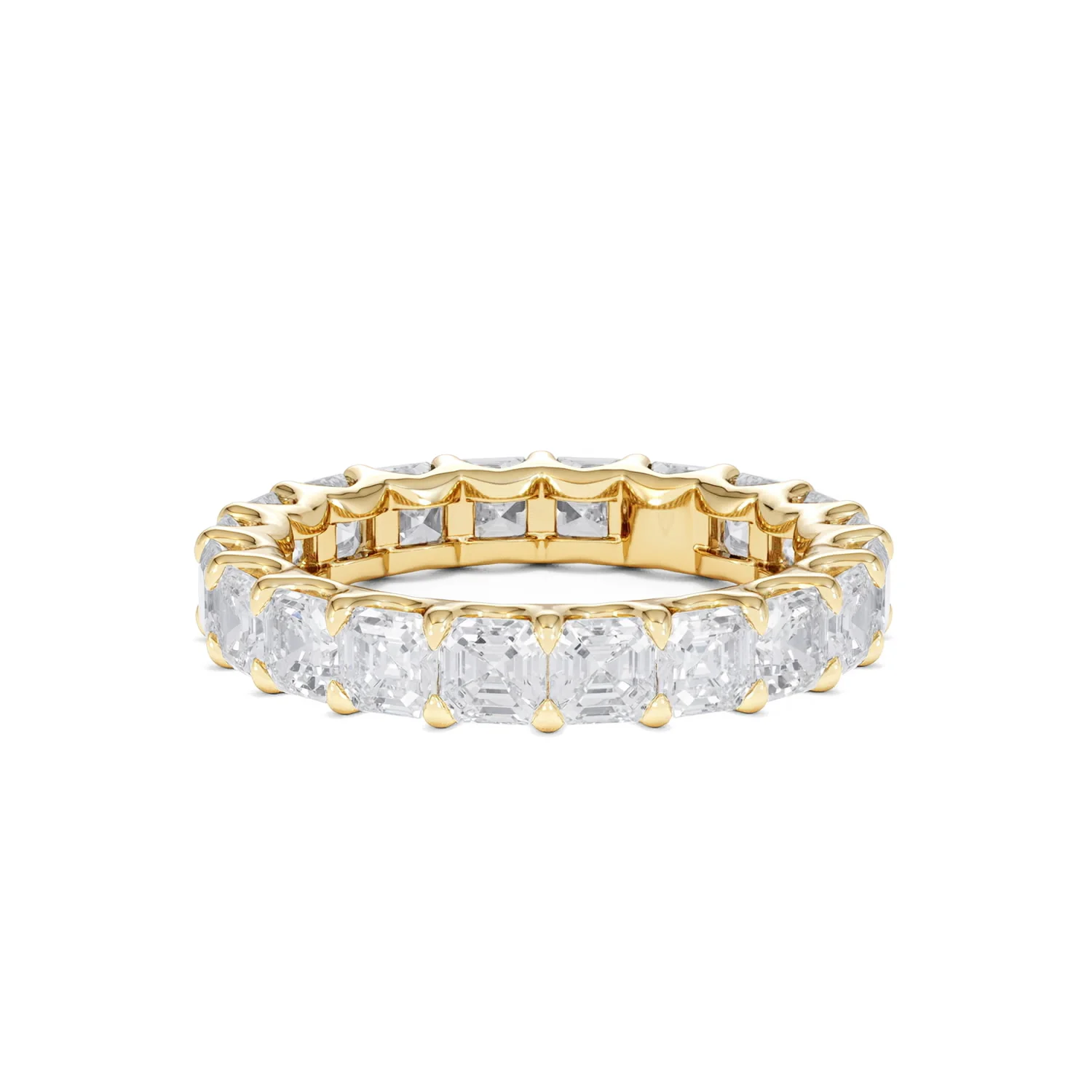 Elisa Diamond Eternity Ring Asscher Cut 7ct VVs 18K Gold Size O-W - Image 42