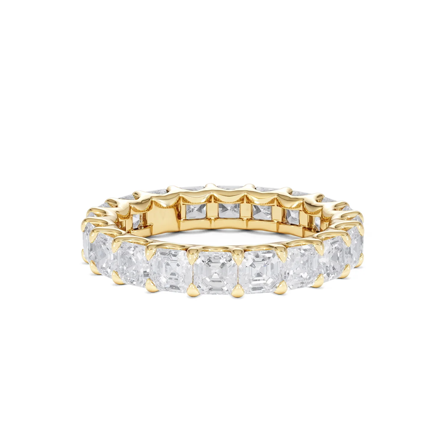 Elisa Diamond Eternity Ring Asscher Cut 7ct VVs 18K Gold Size O-W - Image 55