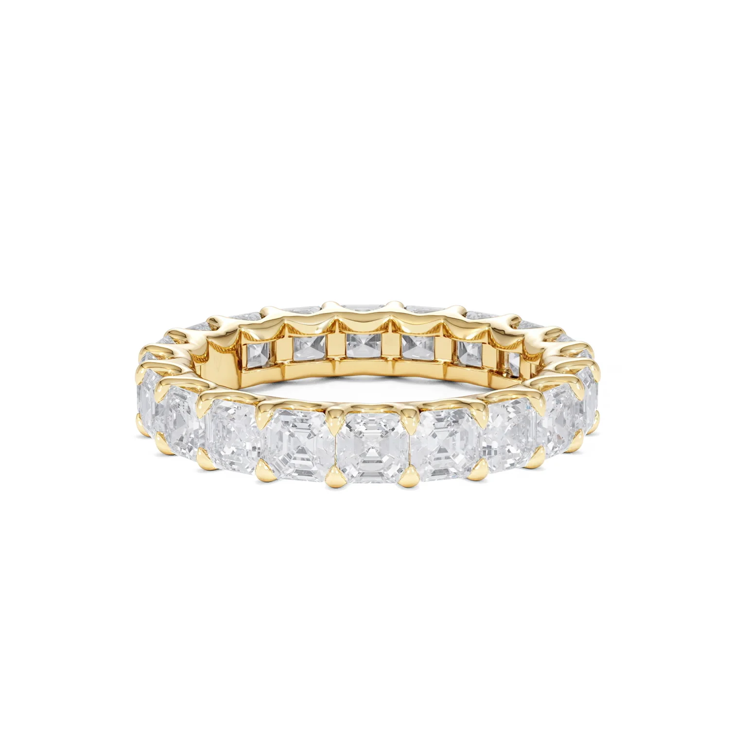 Elisa Diamond Eternity Ring Asscher Cut 7ct VVs 18K Gold Size O-W - Image 60
