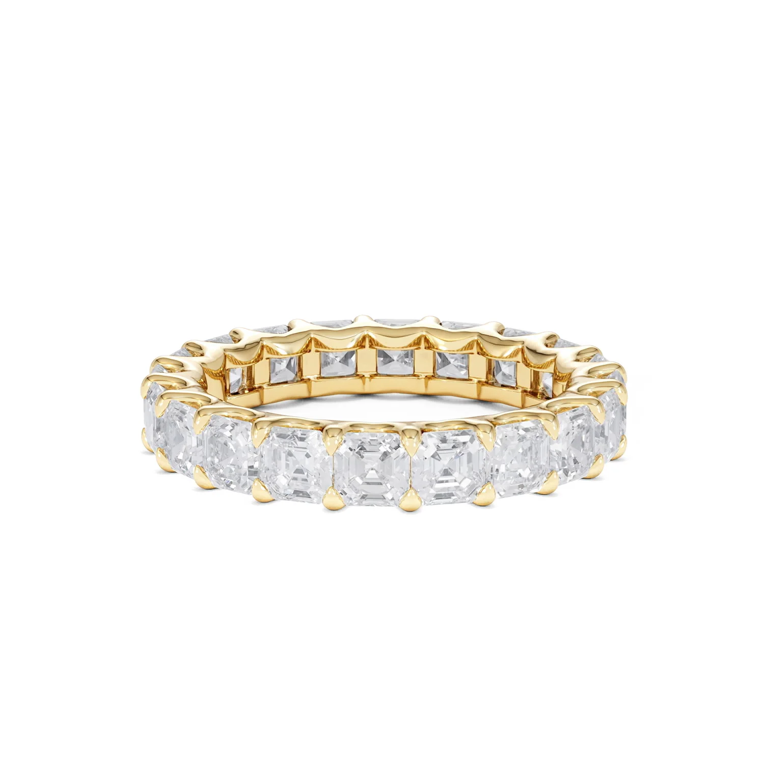 Elisa Diamond Eternity Ring Asscher Cut 7ct VVs 18K Gold Size O-W - Image 63