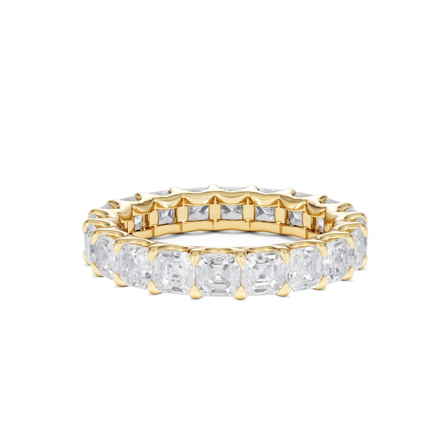 Elisa Diamond Eternity Ring Asscher Cut 7ct VVs 18K Gold Size O-W - Image 71