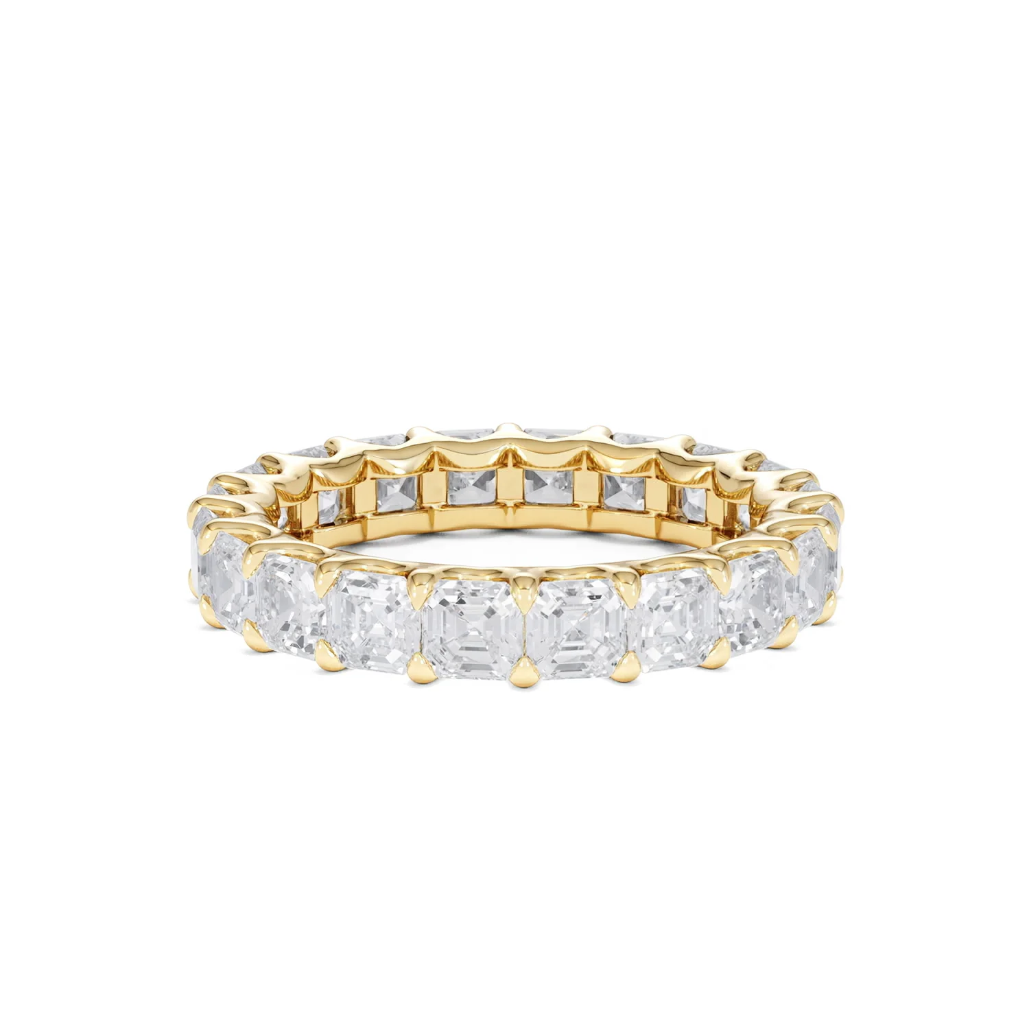 Elisa Diamond Eternity Ring Asscher Cut 7ct VVs 18K Gold Size O-W - Image 82