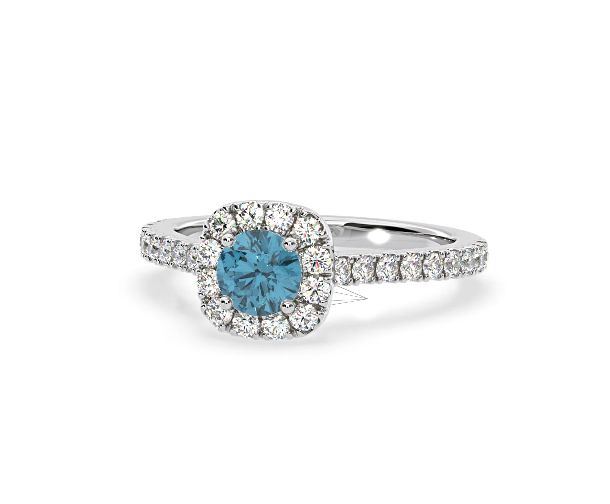 Elizabeth Blue Lab Diamond 1.00ct Halo Ring in 18K White Gold - Elara Collection - Image 11