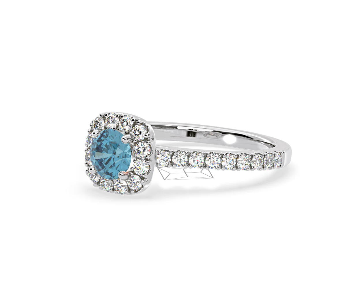 Elizabeth Blue Lab Diamond 1.00ct Halo Ring in 18K White Gold - Elara Collection - Image 16