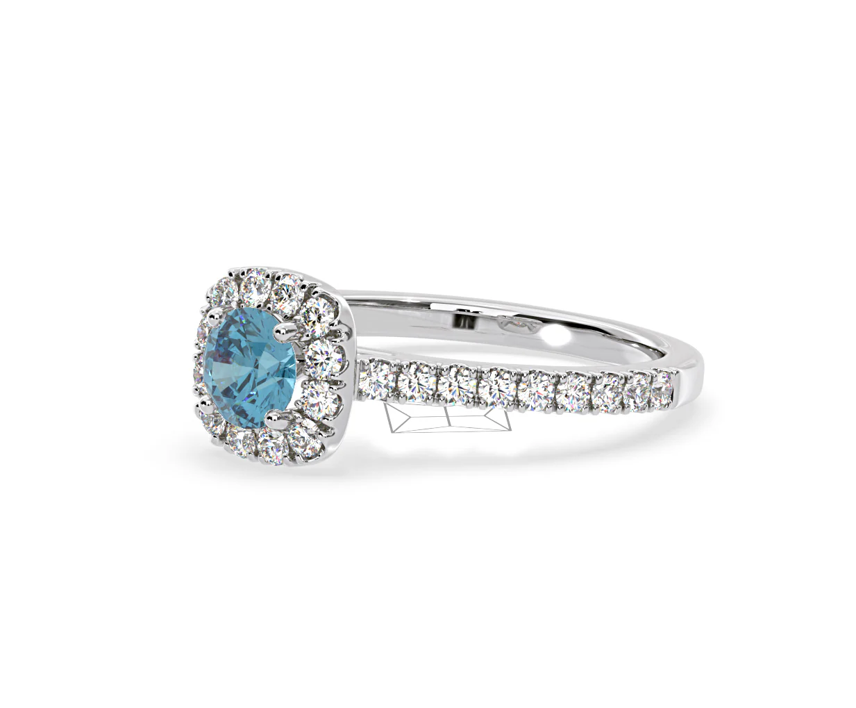 Elizabeth Blue Lab Diamond 1.00ct Halo Ring in 18K White Gold - Elara Collection - Image 17