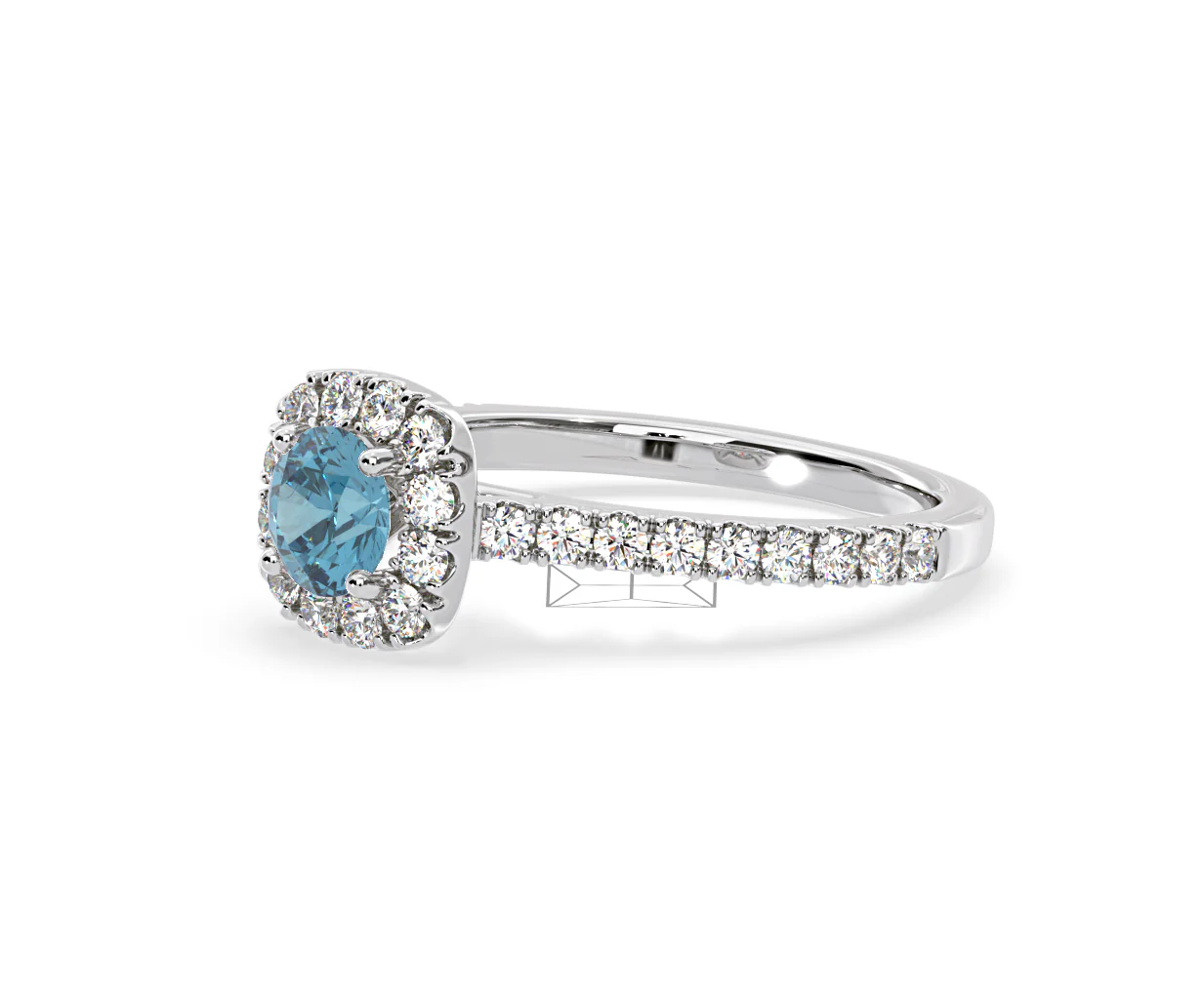 Elizabeth Blue Lab Diamond 1.00ct Halo Ring in 18K White Gold - Elara Collection - Image 18