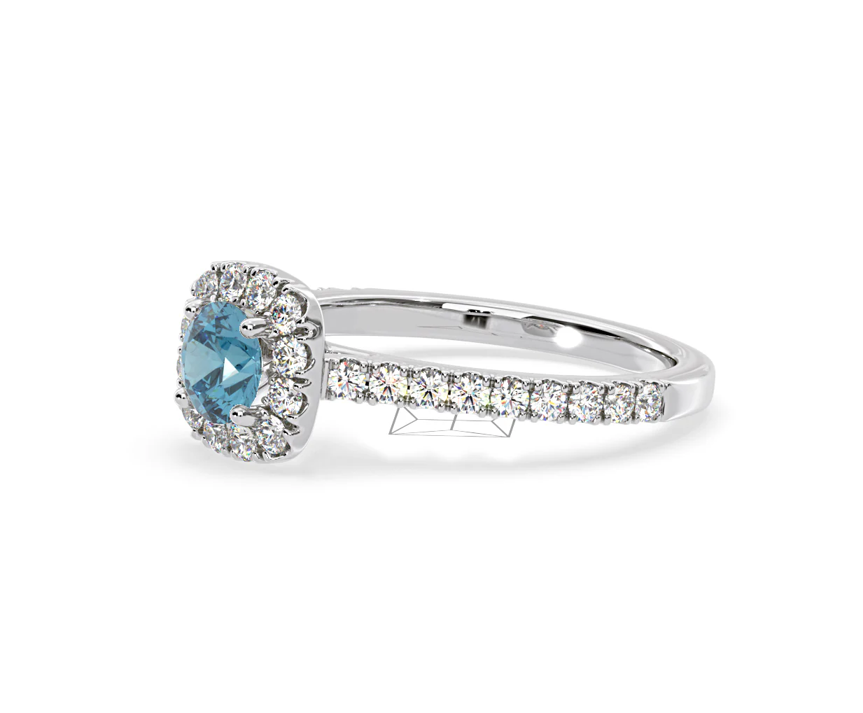 Elizabeth Blue Lab Diamond 1.00ct Halo Ring in 18K White Gold - Elara Collection - Image 19