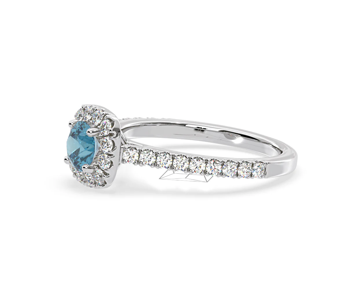 Elizabeth Blue Lab Diamond 1.00ct Halo Ring in 18K White Gold - Elara Collection - Image 21