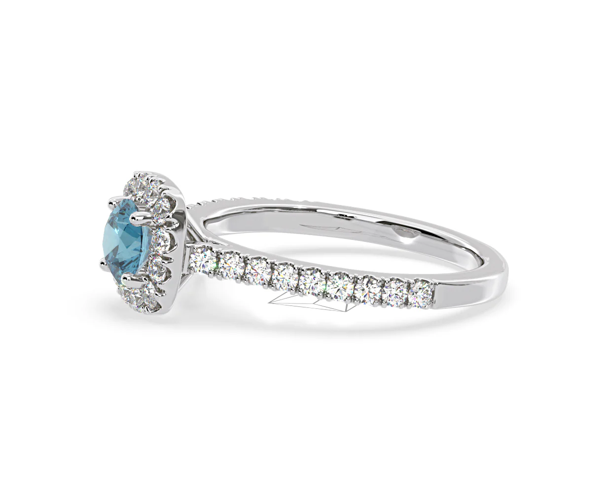 Elizabeth Blue Lab Diamond 1.00ct Halo Ring in 18K White Gold - Elara Collection - Image 23