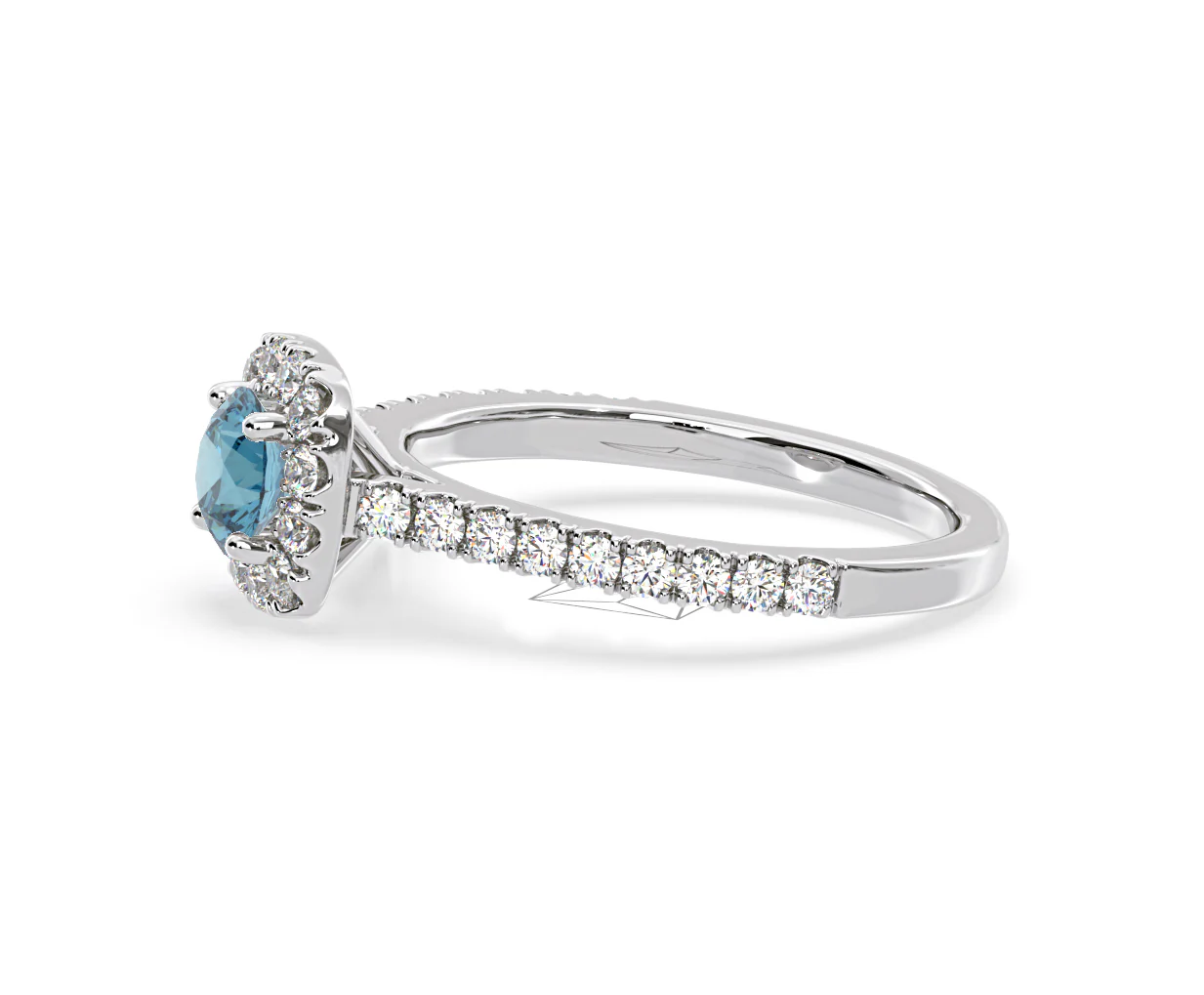 Elizabeth Blue Lab Diamond 1.00ct Halo Ring in 18K White Gold - Elara Collection - Image 24