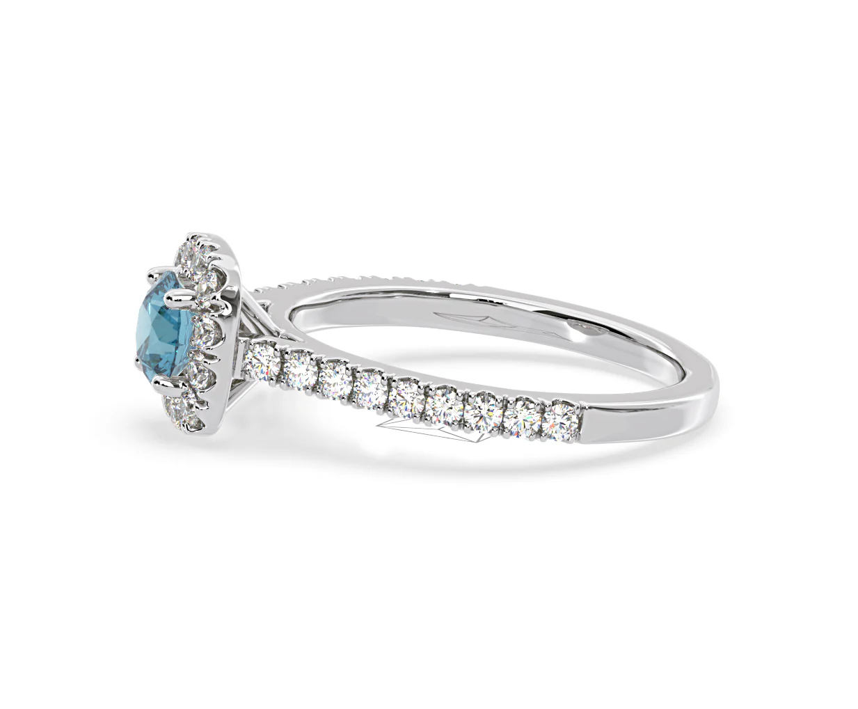 Elizabeth Blue Lab Diamond 1.00ct Halo Ring in 18K White Gold - Elara Collection - Image 25