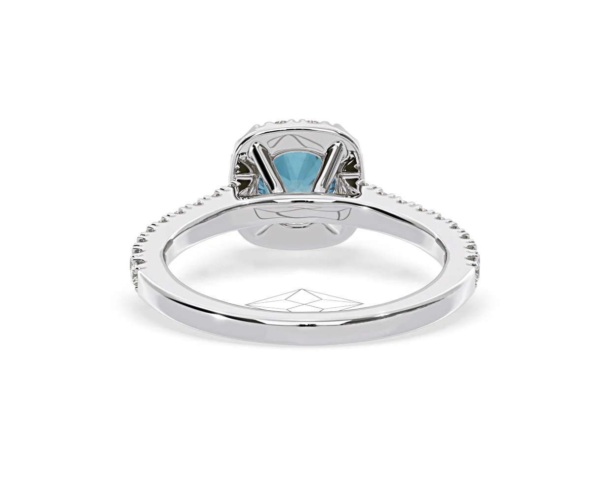 Elizabeth Blue Lab Diamond 1.00ct Halo Ring in 18K White Gold - Elara Collection - Image 47