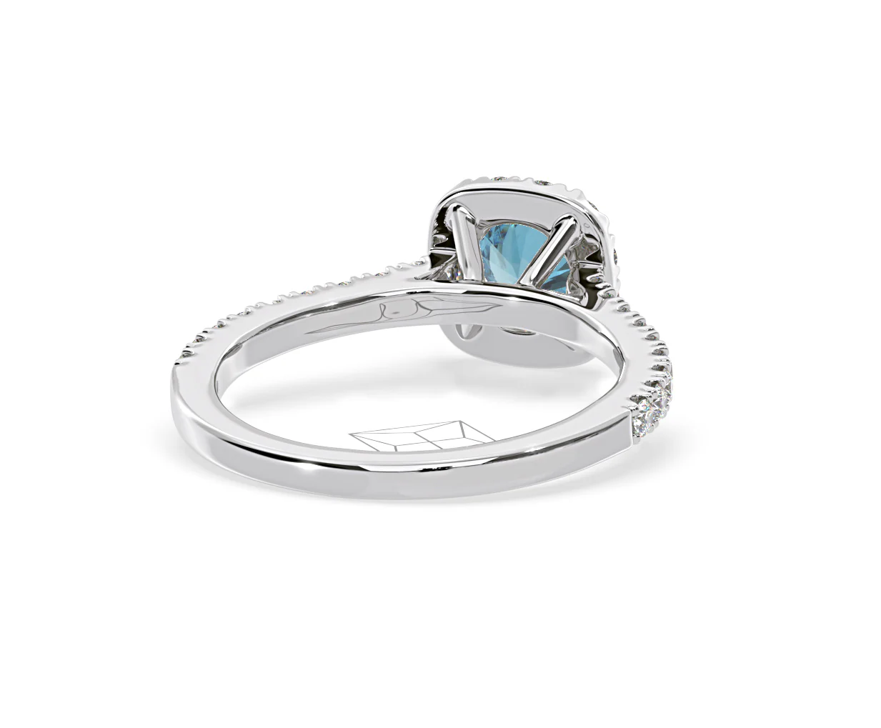 Elizabeth Blue Lab Diamond 1.00ct Halo Ring in 18K White Gold - Elara Collection - Image 52