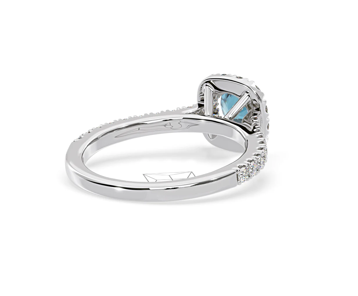 Elizabeth Blue Lab Diamond 1.00ct Halo Ring in 18K White Gold - Elara Collection - Image 55