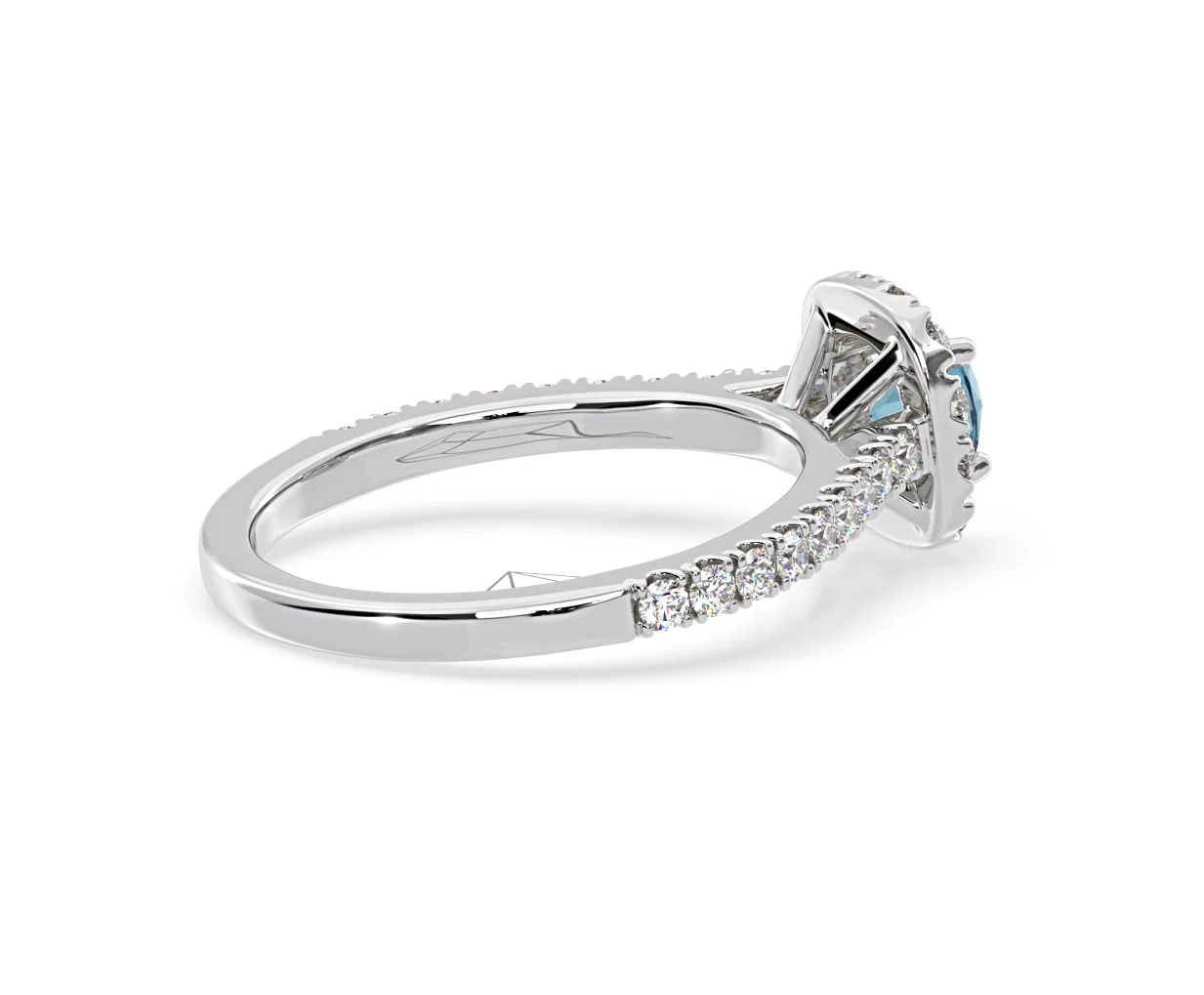 Elizabeth Blue Lab Diamond 1.00ct Halo Ring in 18K White Gold - Elara Collection - Image 61