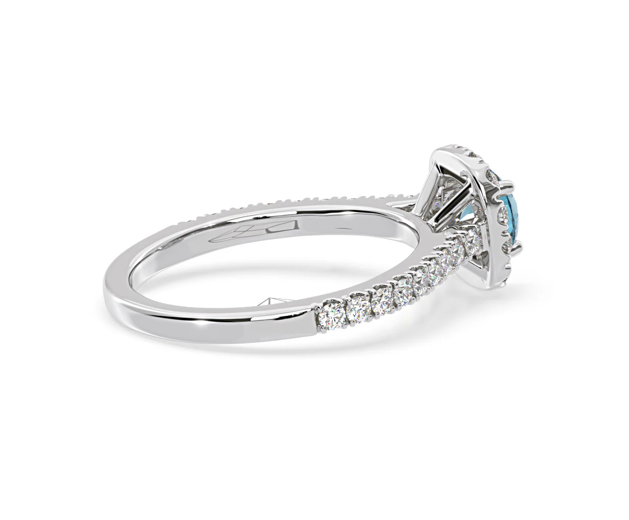 Elizabeth Blue Lab Diamond 1.00ct Halo Ring in 18K White Gold - Elara Collection - Image 62