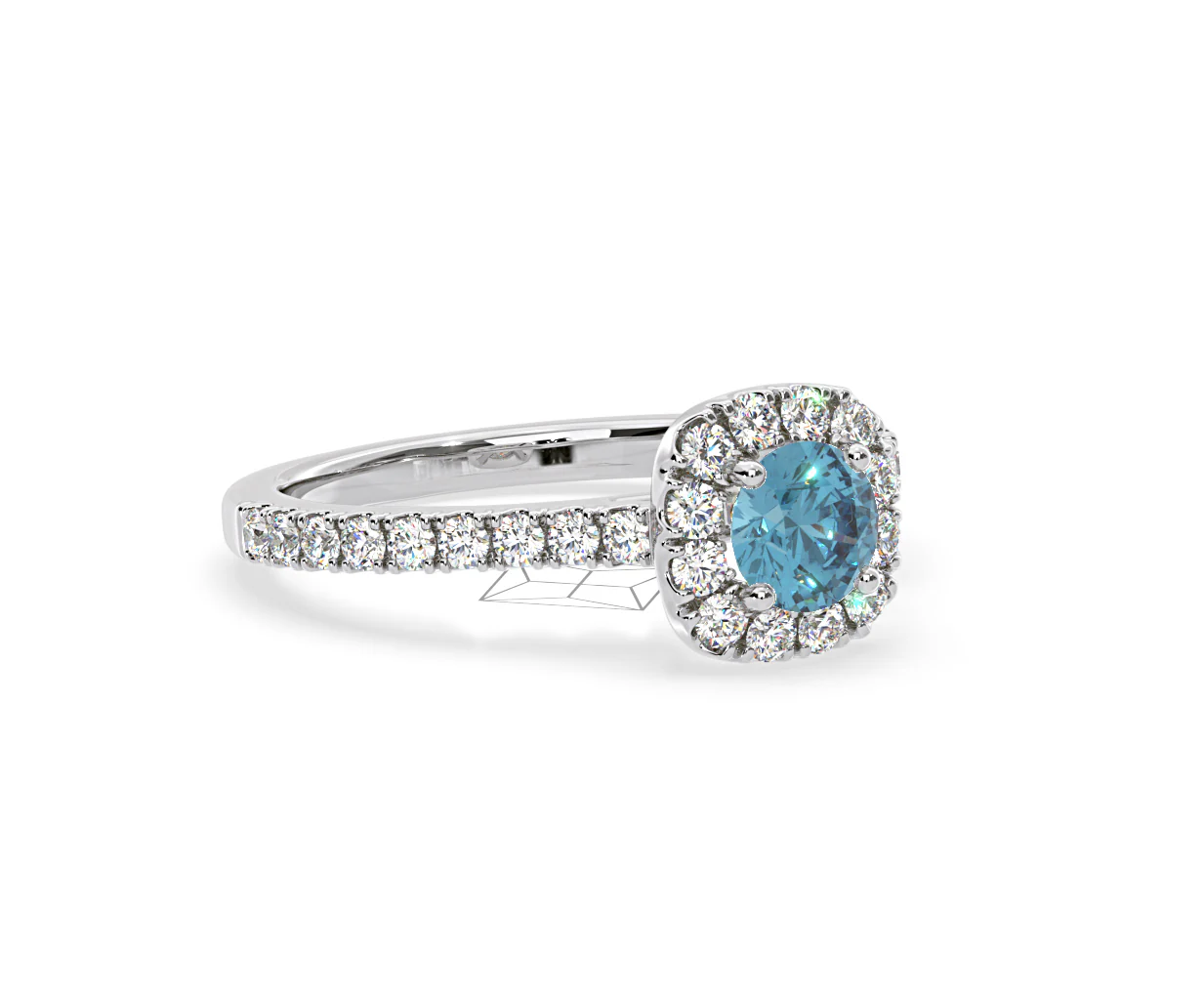 Elizabeth Blue Lab Diamond 1.00ct Halo Ring in 18K White Gold - Elara Collection - Image 80