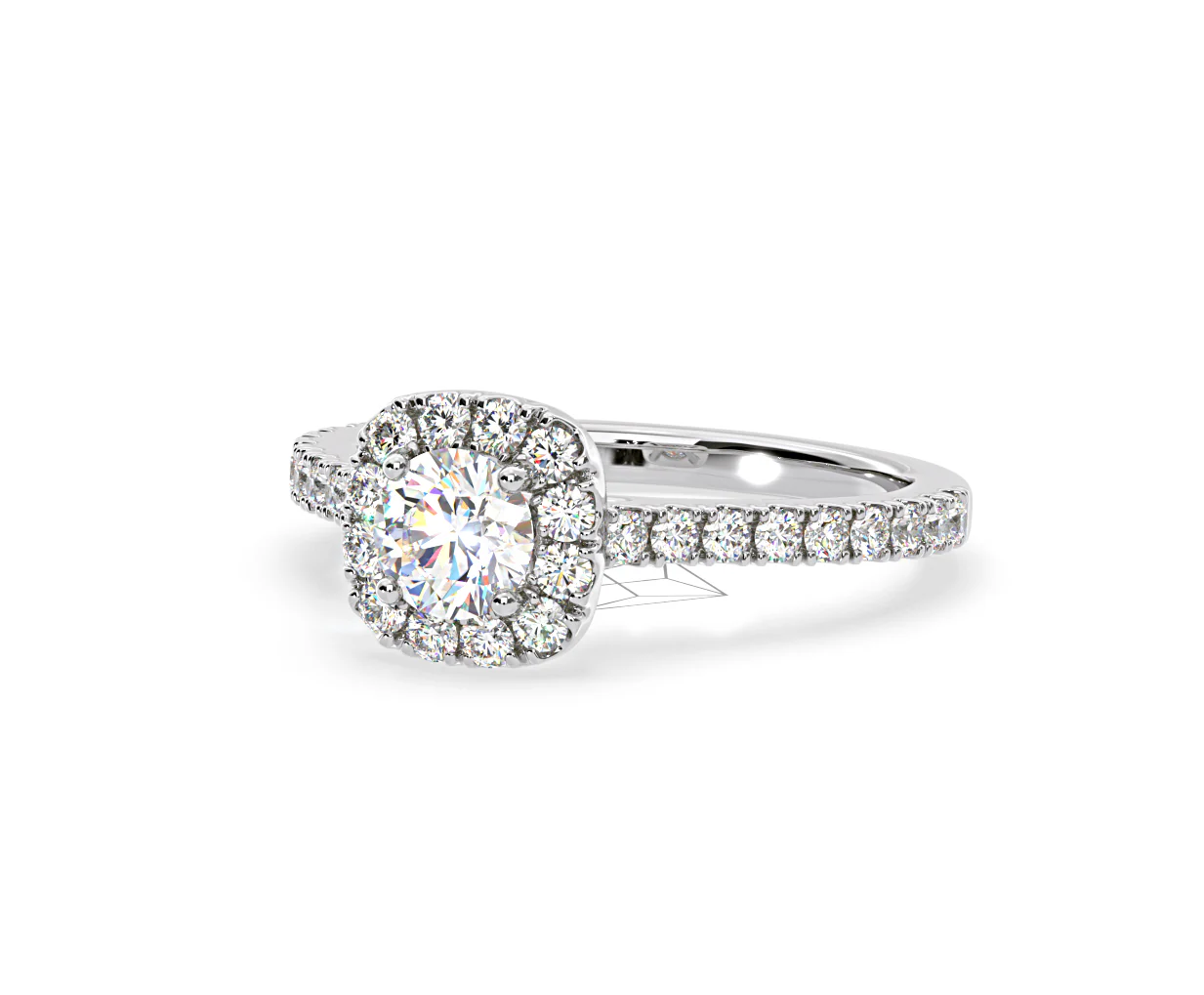 Elizabeth Diamond Halo Engagement Ring 18K White Gold 1.00ct G/VS2 - Image 13