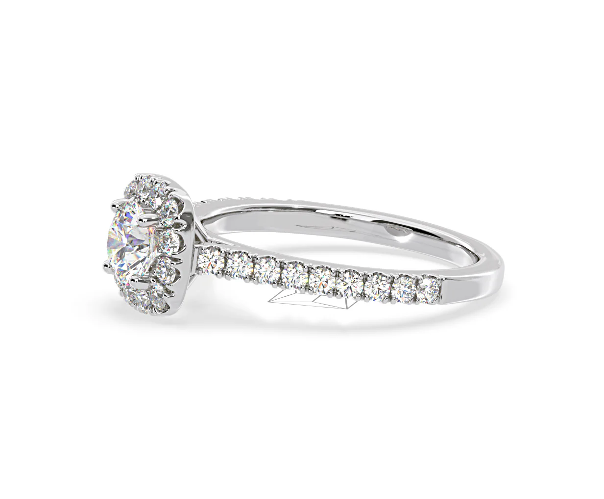 Elizabeth Diamond Halo Engagement Ring 18K White Gold 1.00ct G/VS2 - Image 22