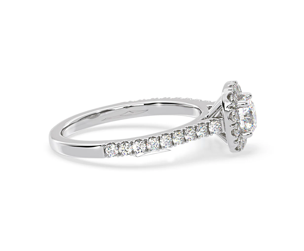 Elizabeth Diamond Halo Engagement Ring 18K White Gold 1.00ct G/VS2 - Image 69