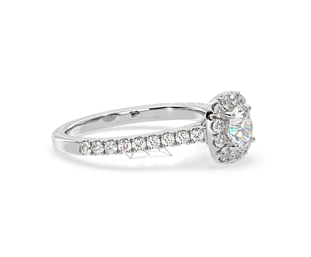 Elizabeth Diamond Halo Engagement Ring 18K White Gold 1.00ct G/VS2 - Image 74