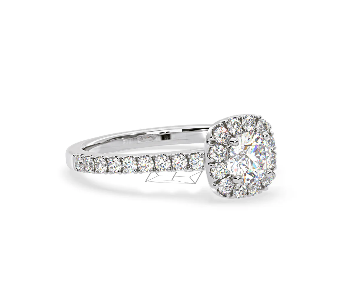 Elizabeth Diamond Halo Engagement Ring 18K White Gold 1.00ct G/VS2 - Image 79