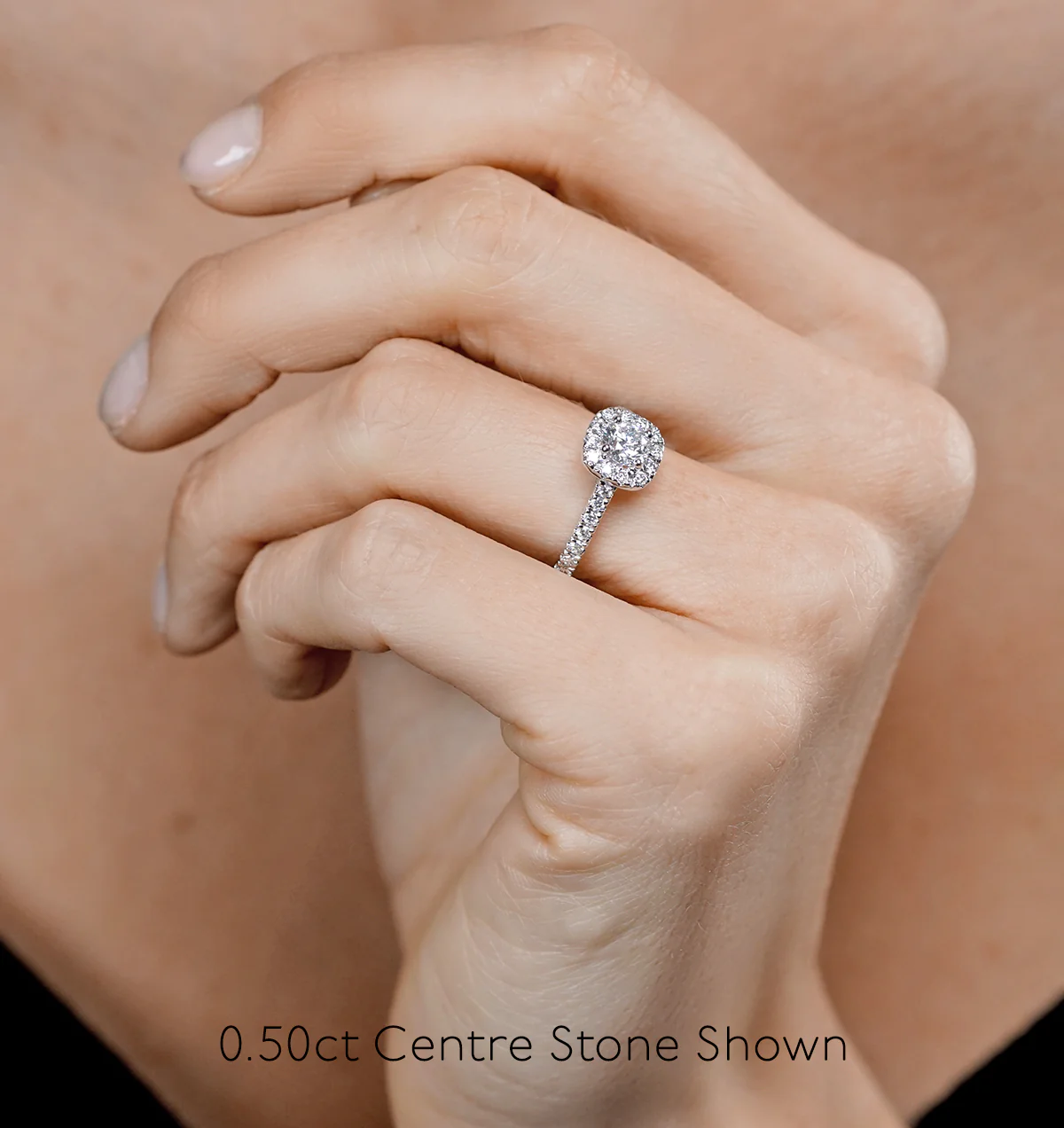 Elizabeth Diamond Halo Engagement Ring in 18K Gold 1.00ct G/SI2 - Image 2