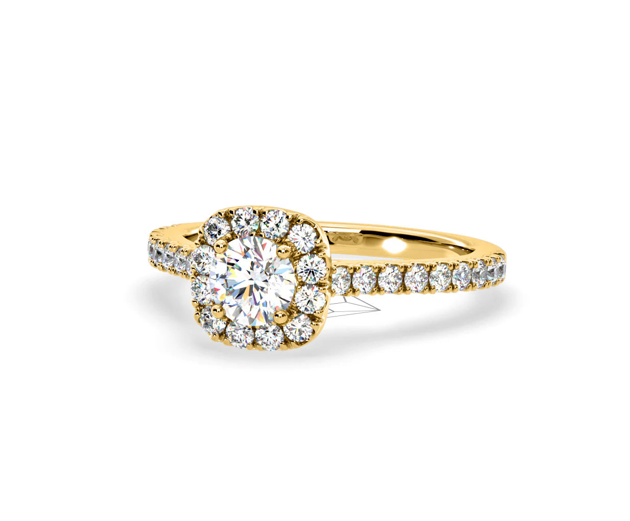 Elizabeth Diamond Halo Engagement Ring in 18K Gold 1.00ct G/VS2 - Image 11