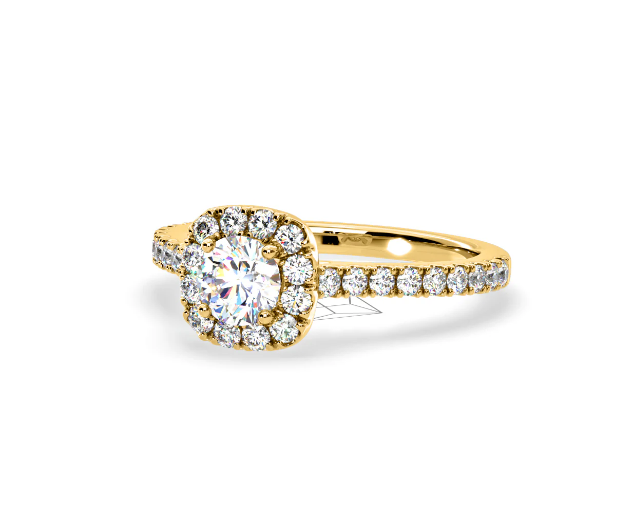 Elizabeth Diamond Halo Engagement Ring in 18K Gold 1.00ct G/VS2 - Image 12