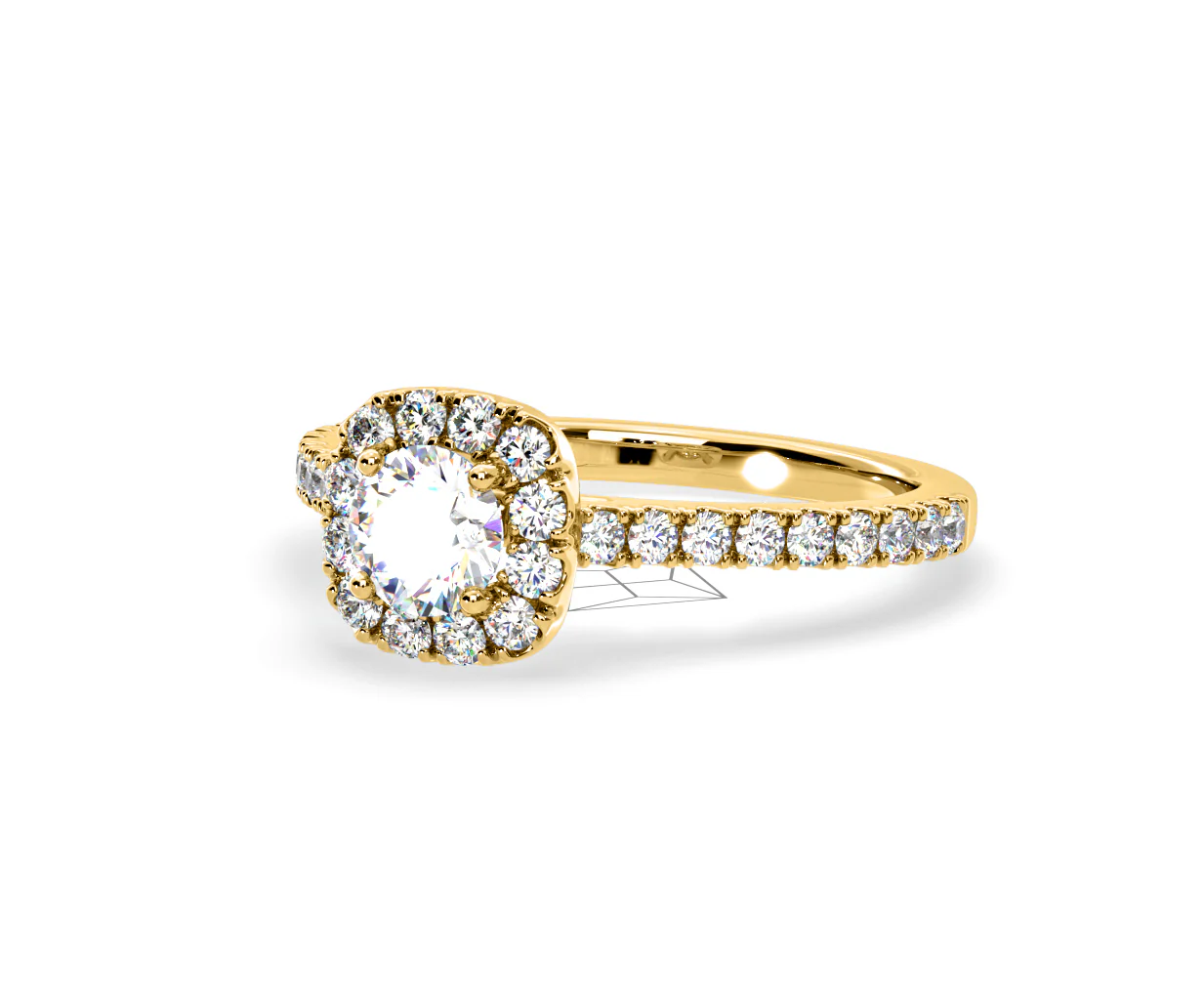 Elizabeth Diamond Halo Engagement Ring in 18K Gold 1.00ct G/VS2 - Image 13