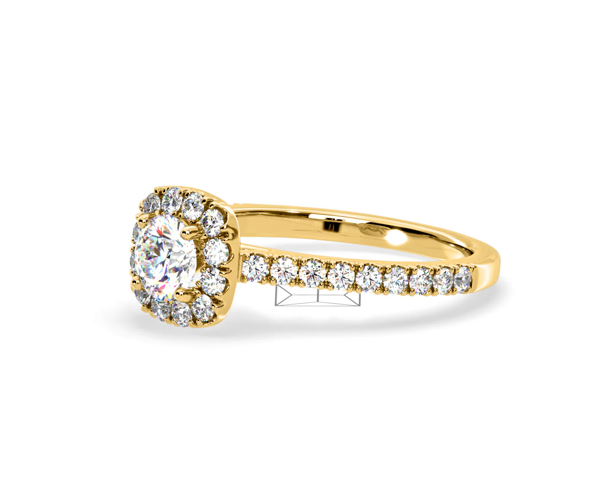 Elizabeth Diamond Halo Engagement Ring in 18K Gold 1.00ct G/VS2 - Image 17