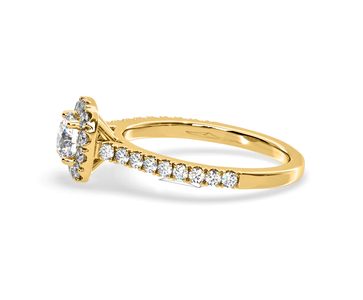 Elizabeth Diamond Halo Engagement Ring in 18K Gold 1.00ct G/VS2 - Image 25