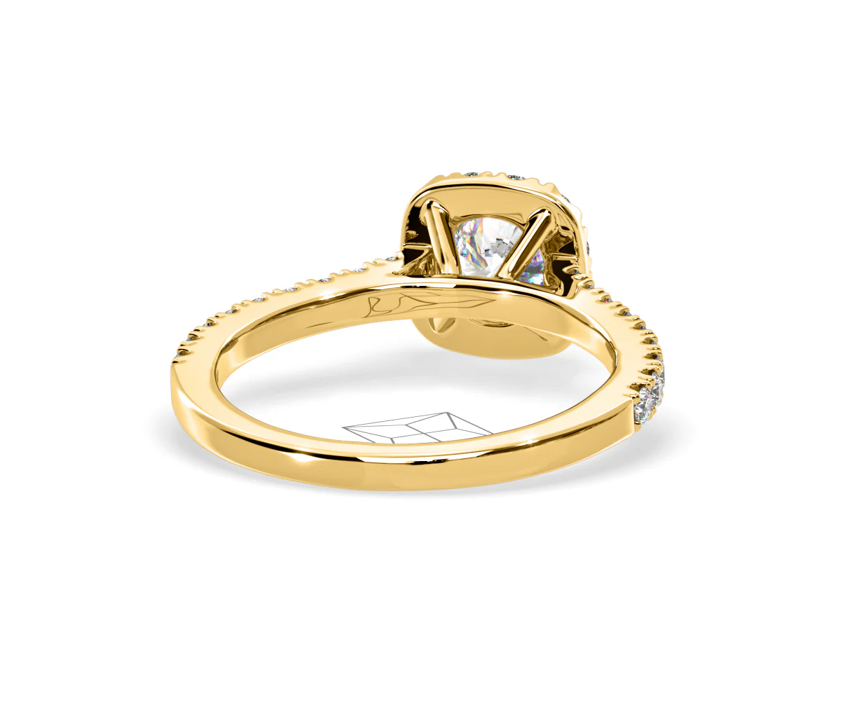 Elizabeth Diamond Halo Engagement Ring in 18K Gold 1.00ct G/VS2 - Image 50
