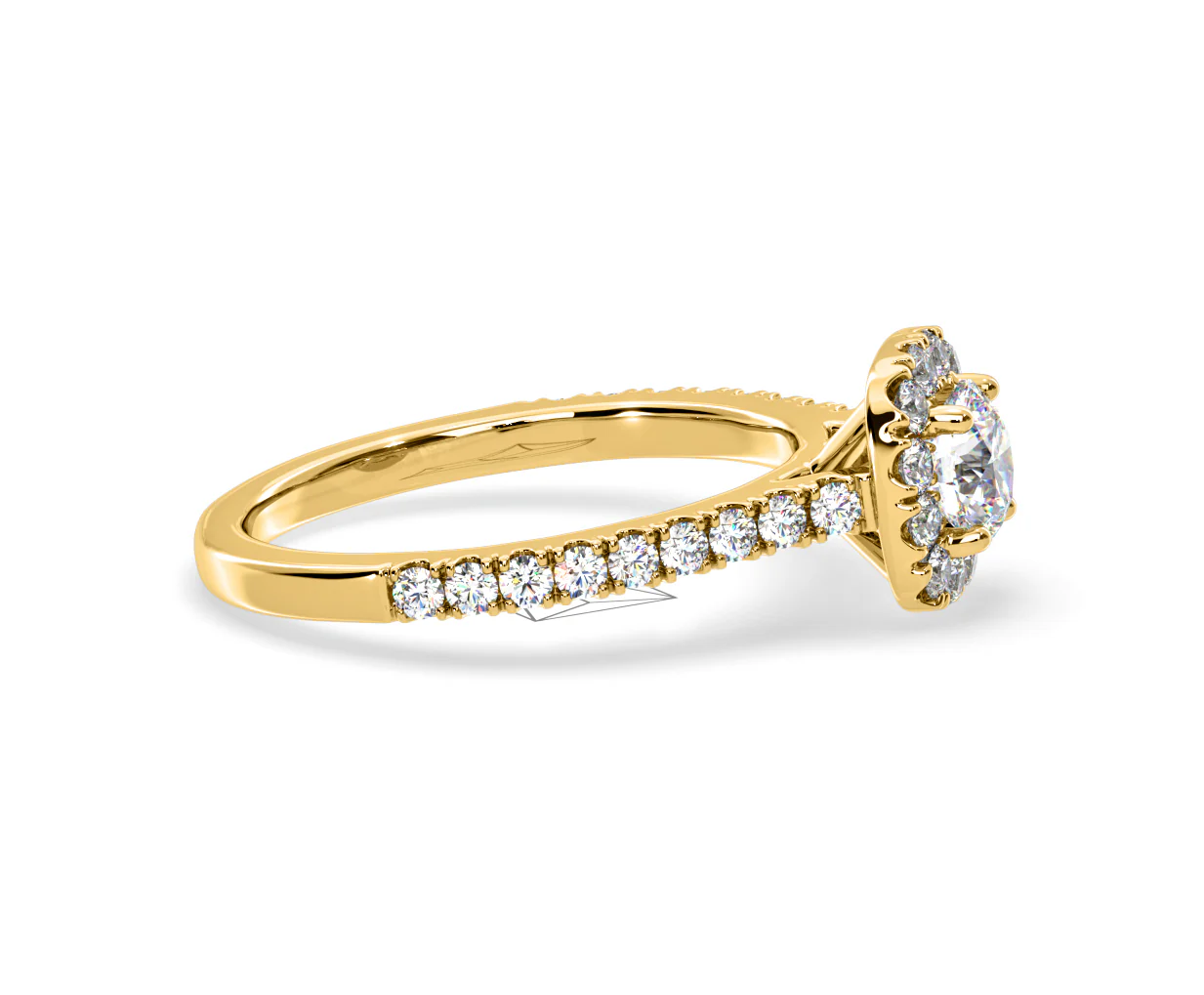 Elizabeth Diamond Halo Engagement Ring in 18K Gold 1.00ct G/VS2 - Image 69